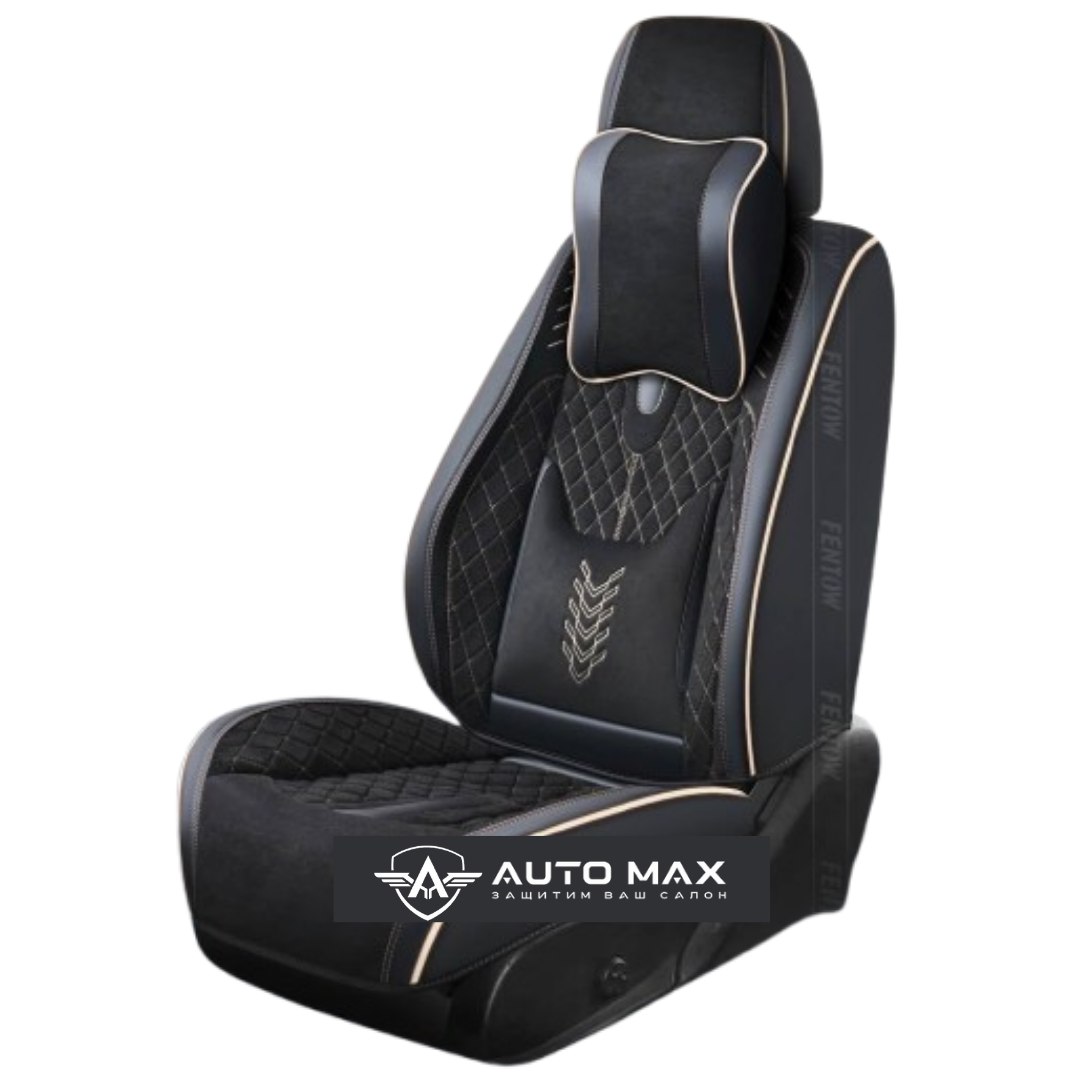 Авточехол для OMODA C5 из алькантары и экокожи обеспечивает защиту сидений от загрязнений и износа.